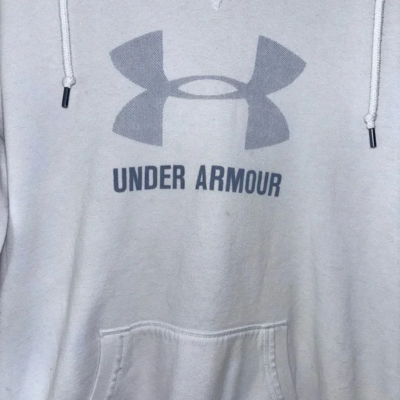 Under ARMOUR Women’s White Lg Loose Fit Hoodie Sweatshirt - Picture 3 of 6